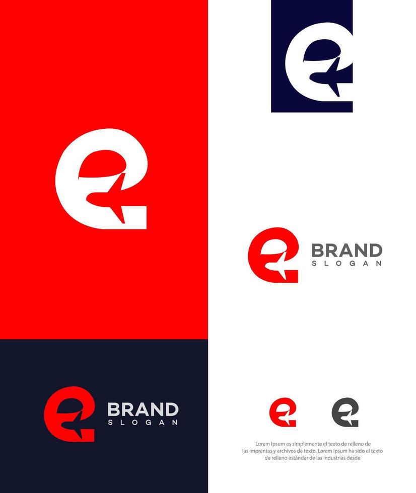 e Voyage logo icône marque identité signe symbole vecteur