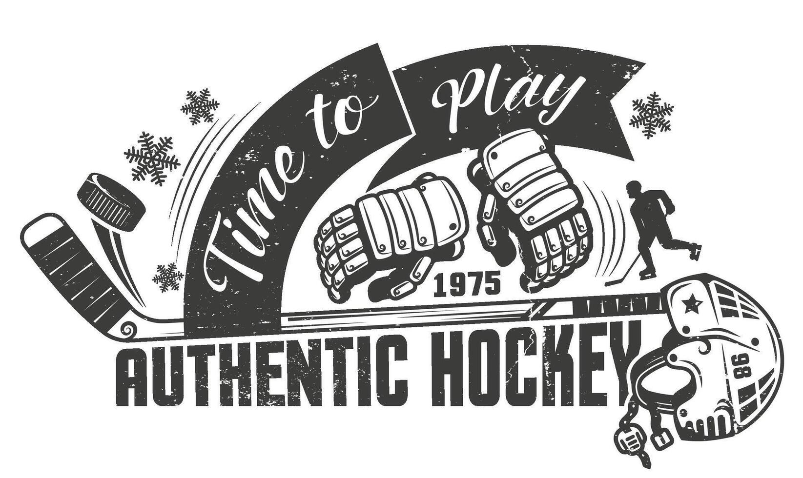 le hockey monochrome concept vecteur