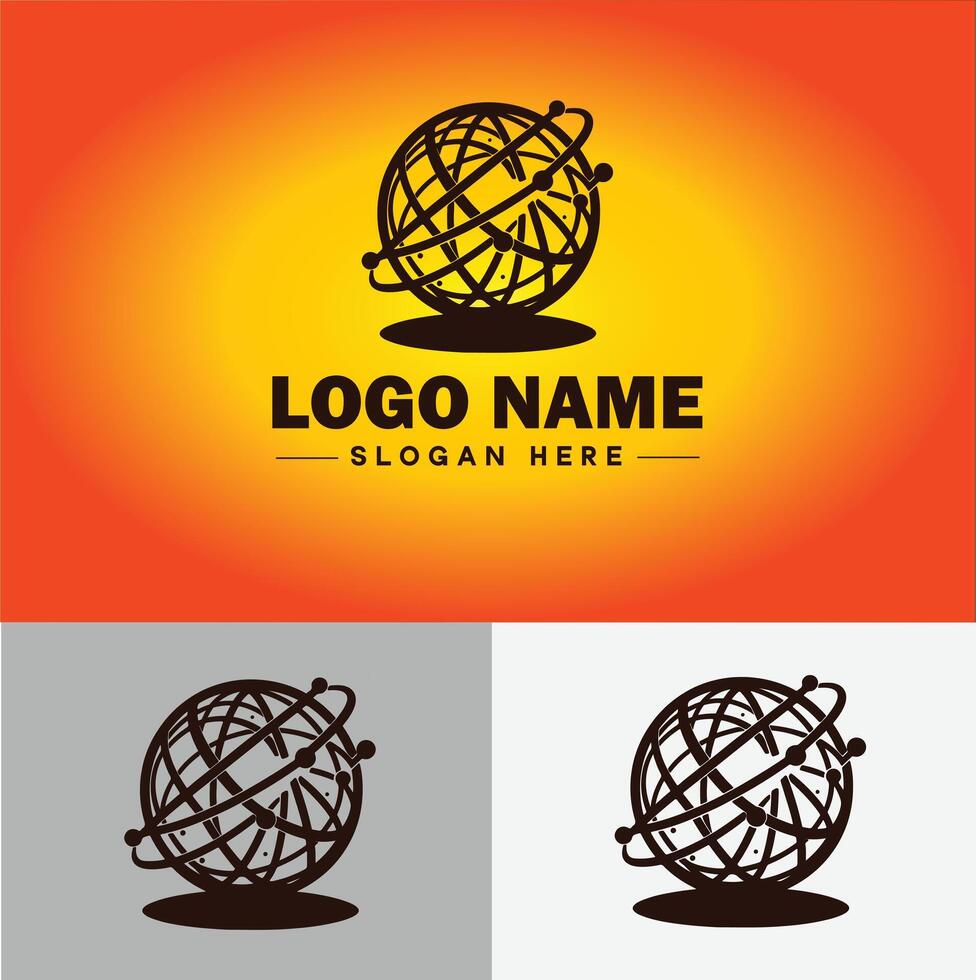 globe icône logo Terre planète vecteur art graphique pour affaires marque icône globe logo modèle