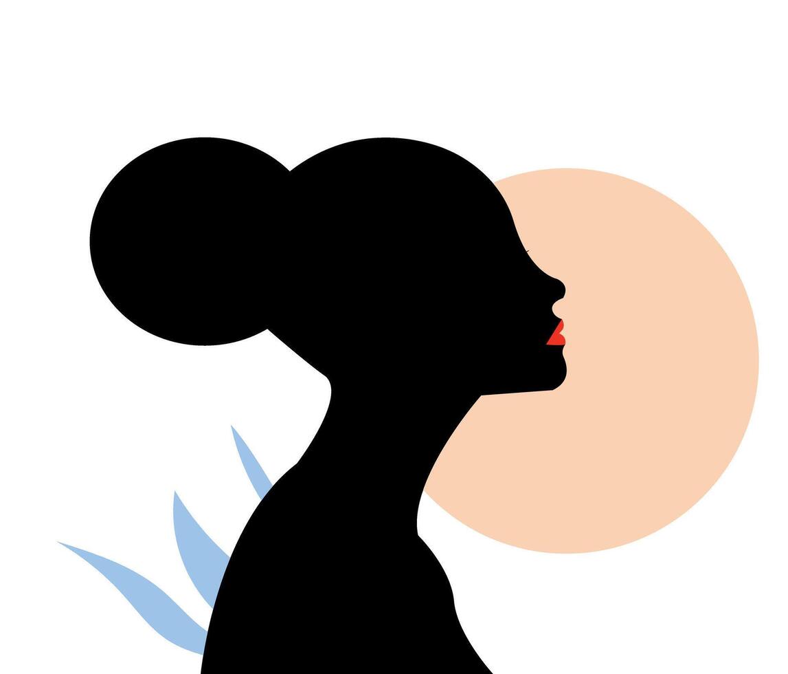 magnifique femme visage silhouette, vecteur eps illustration