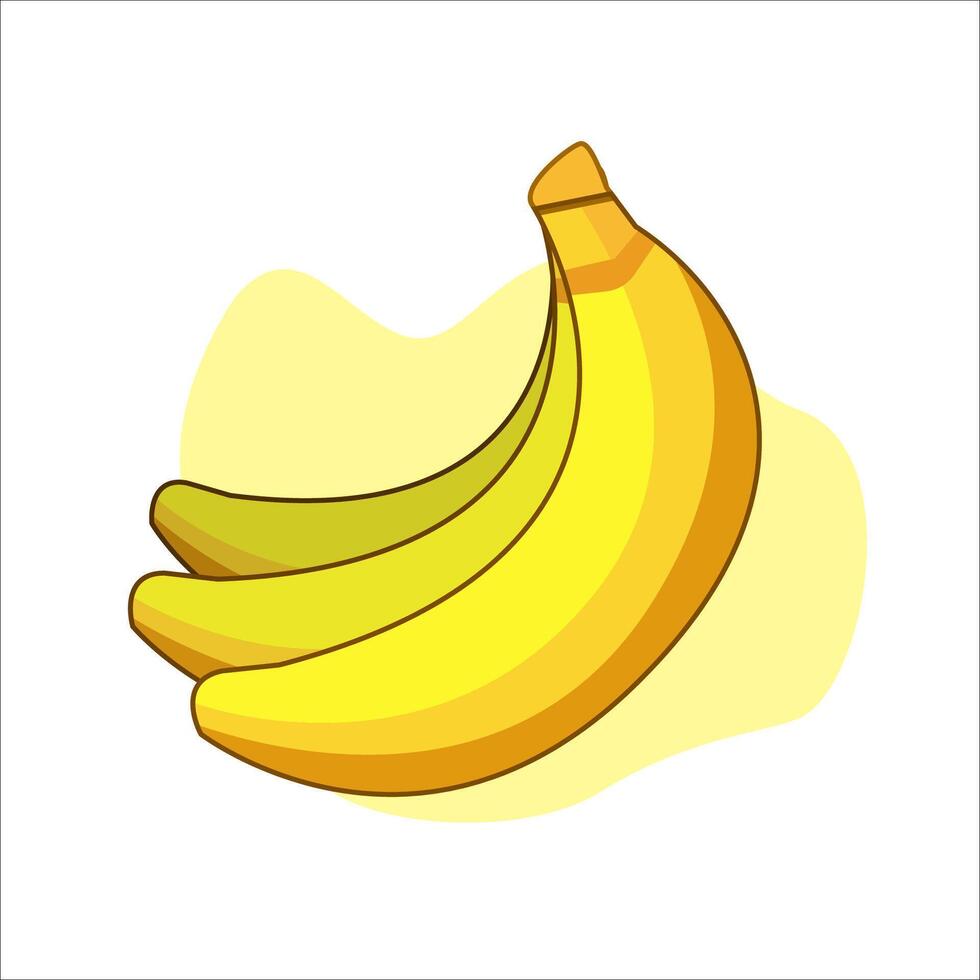 une banane est montré dans une dessin animé style. gratuit banane dessin animé vecteur illustration