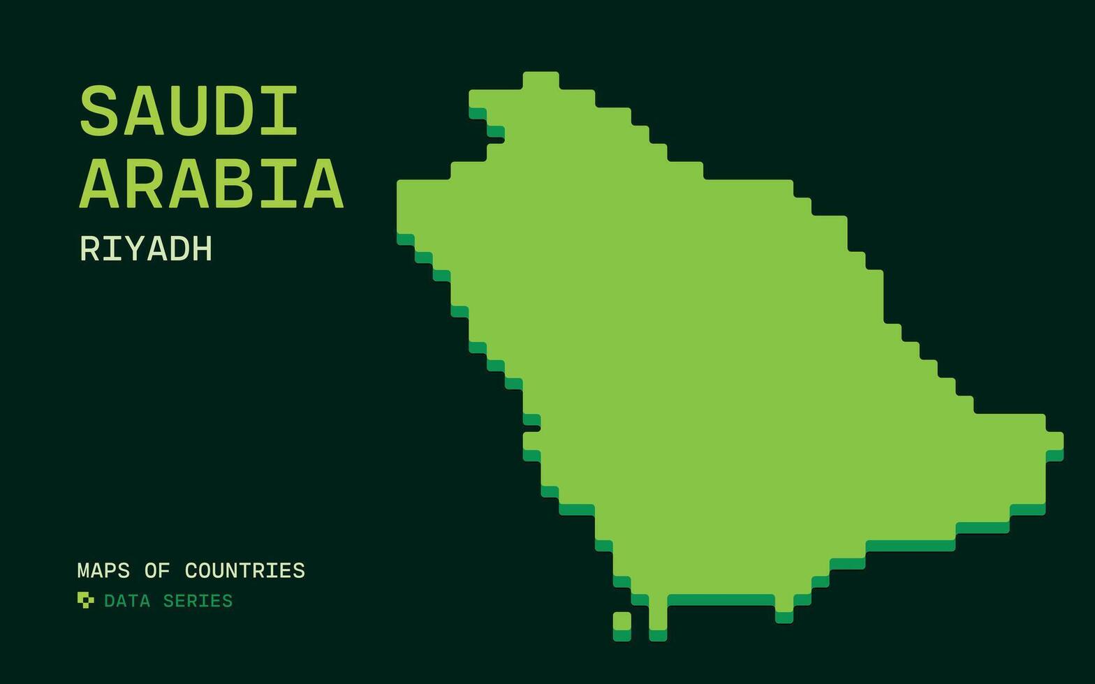 saoudien Saoudite carte montré dans pixel Les données modèle. icloud des pays vecteur