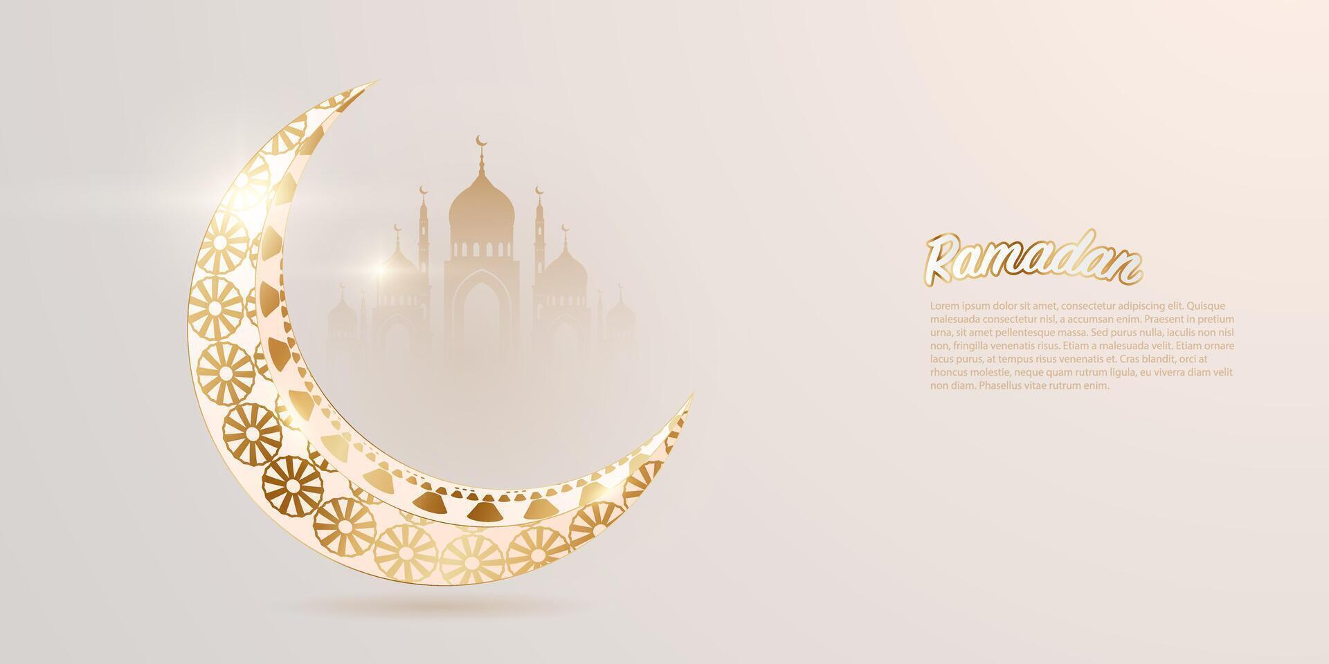 Ramadan kareem islamique Festival salutation avec lune décoration conception vecteur illustration