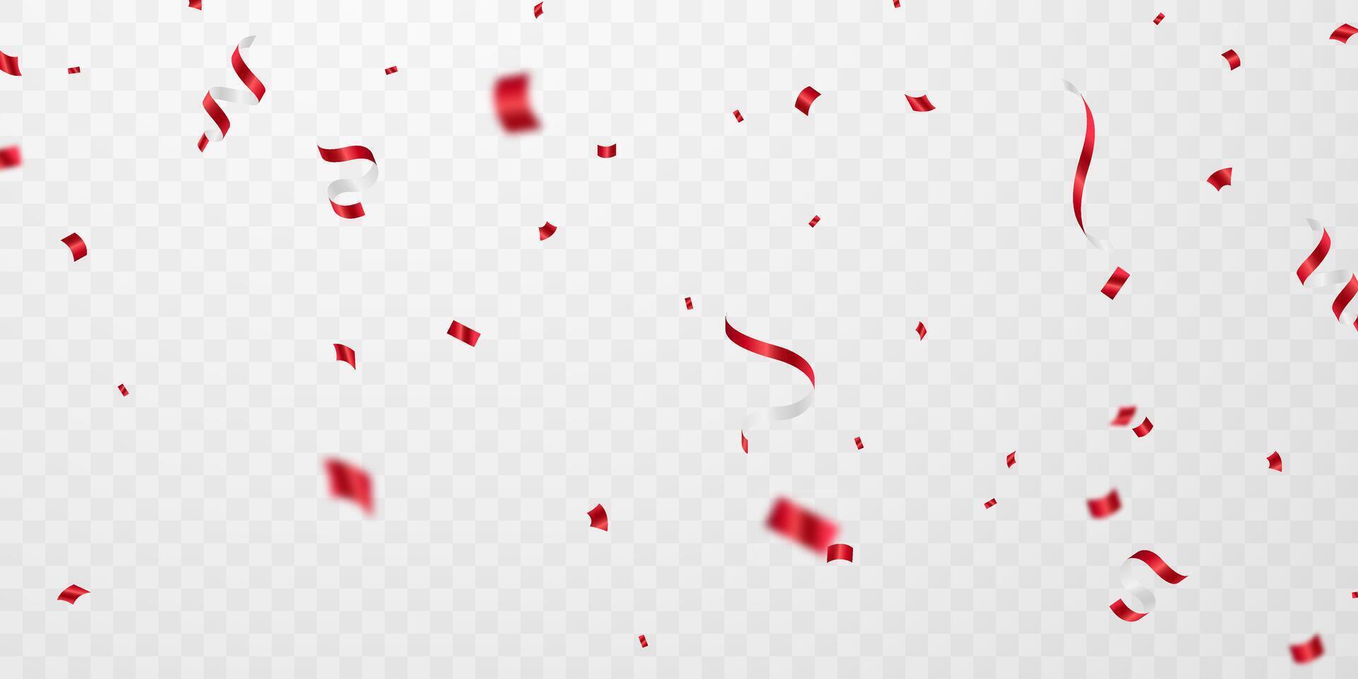 fête Contexte avec élégant rouge confettis pour Festival décoration. vecteur illustration