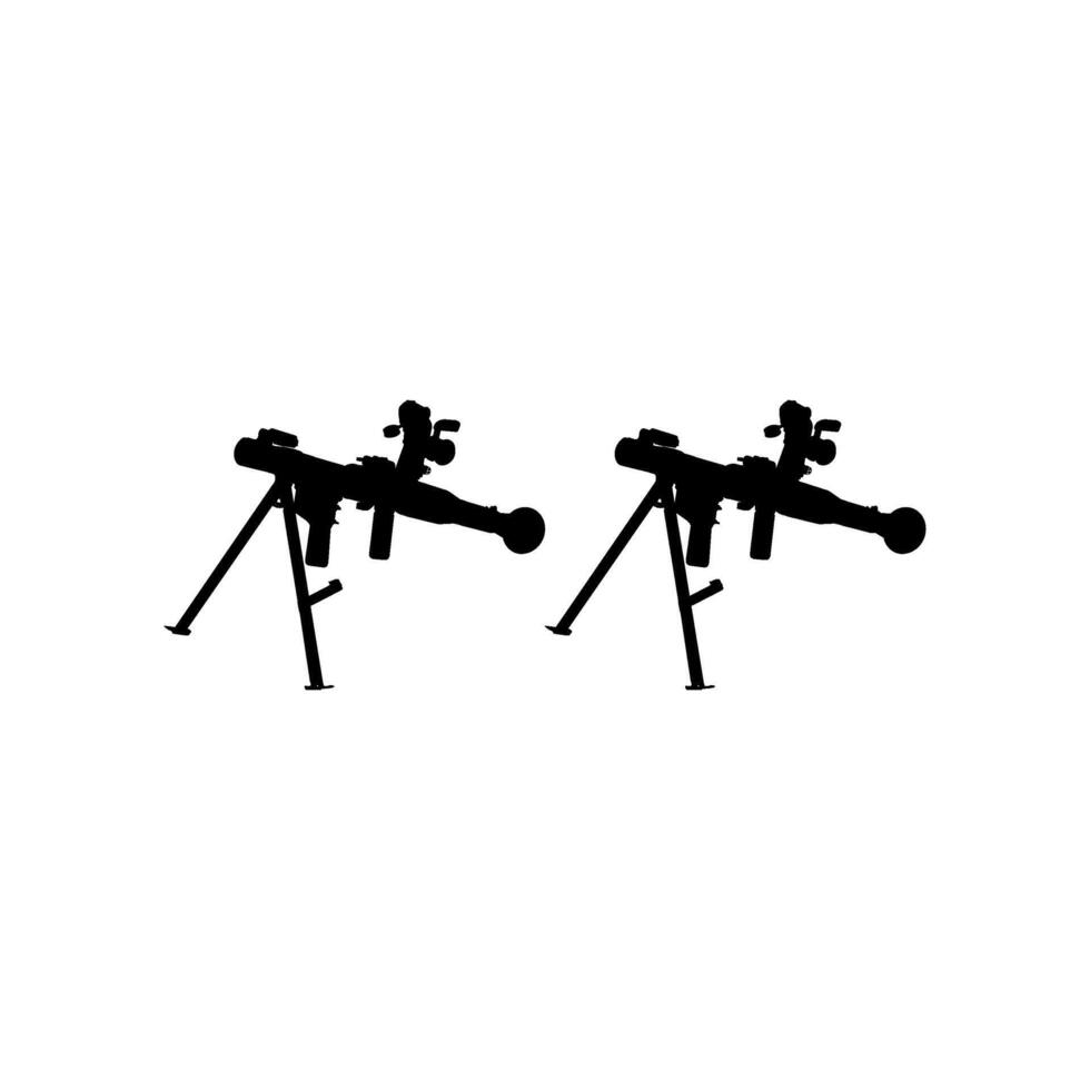 silhouette de le bazooka ou fusée lanceur arme, aussi connu comme fusée propulsé grenade ou RPG, plat style, pouvez utilisation pour art illustration, pictogramme, site Internet, infographie ou graphique conception élément vecteur