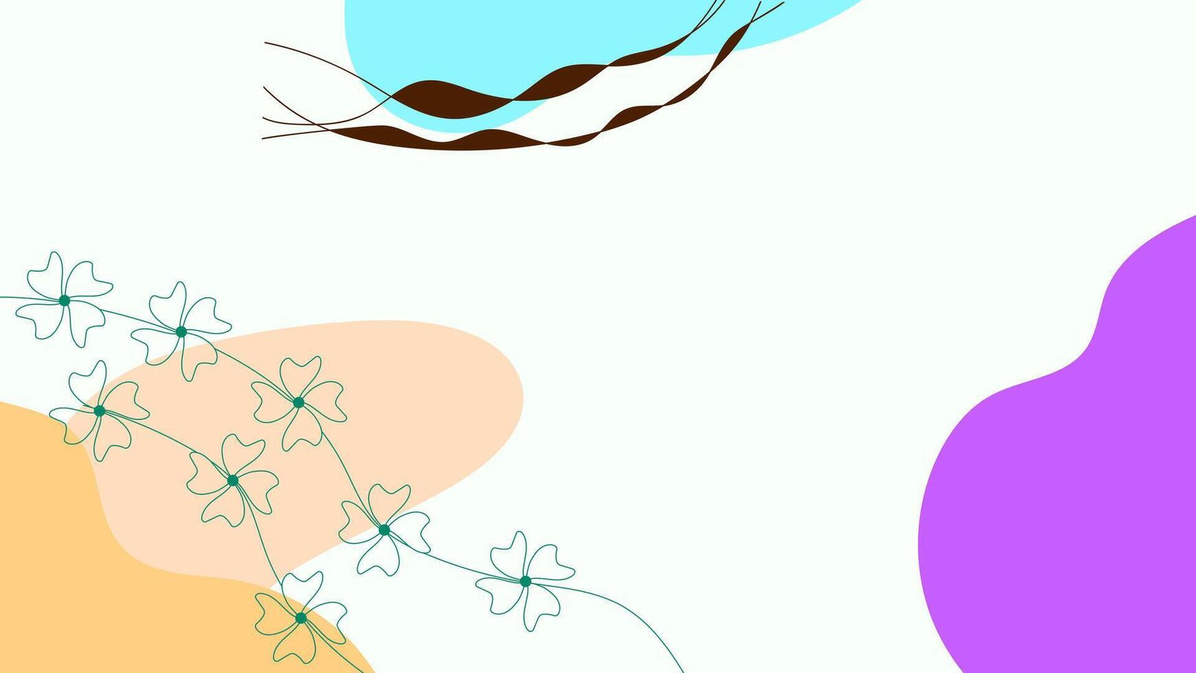 abstrait esthétique Contexte main tiré biologique forme avec feuille plante ornement pastel plat Couleur conception vecteur modèle pour fond d'écran, couverture, affiche