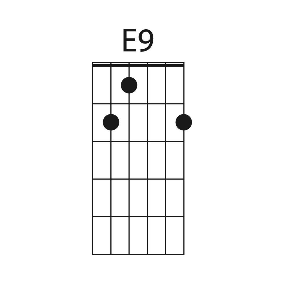 e9 guitare accord icône vecteur