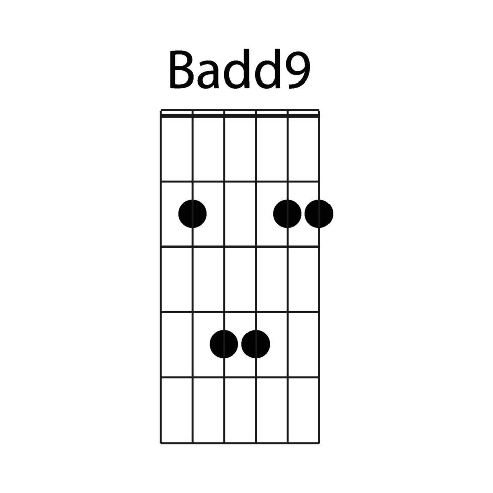 badd9 guitare accord icône vecteur