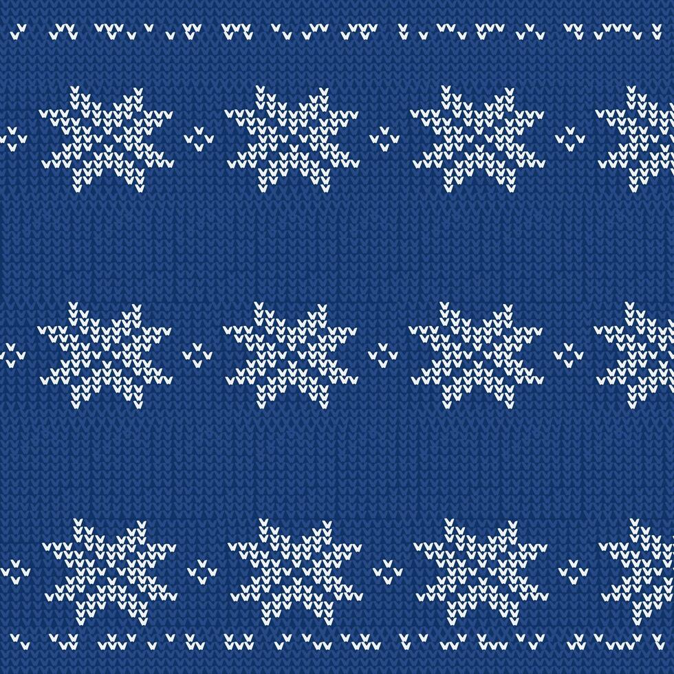 chandail fairisle vêtements blanc et bleu texture style. de fête chandail conception. sans couture tricoté modèle vecteur