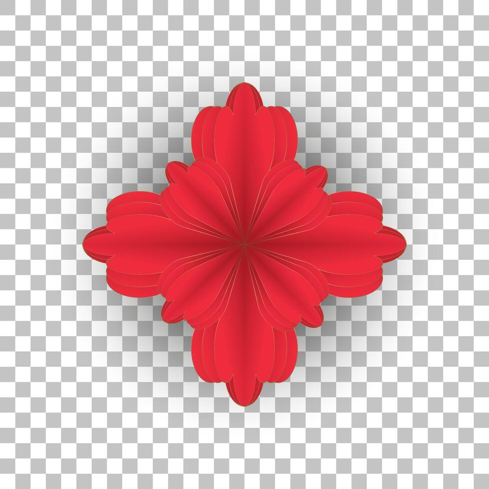 vecteur rouge fleur transparent, rouge papier Couper fleur pour content chinois Nouveau année Contexte vecteur, illustration, utilisé pour chinois modèle, bannière, site Internet.