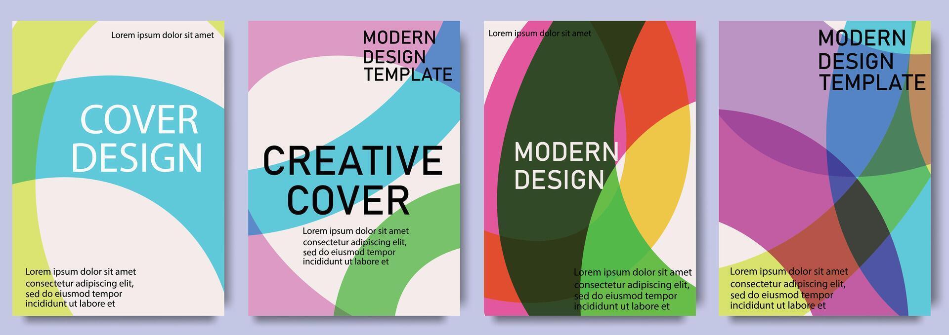 Créatif couvertures ou affiches concept dans moderne minimal style pour entreprise identité, l'image de marque, social médias publicité, promo. minimaliste couverture conception modèle avec dynamique coloré lignes. vecteur