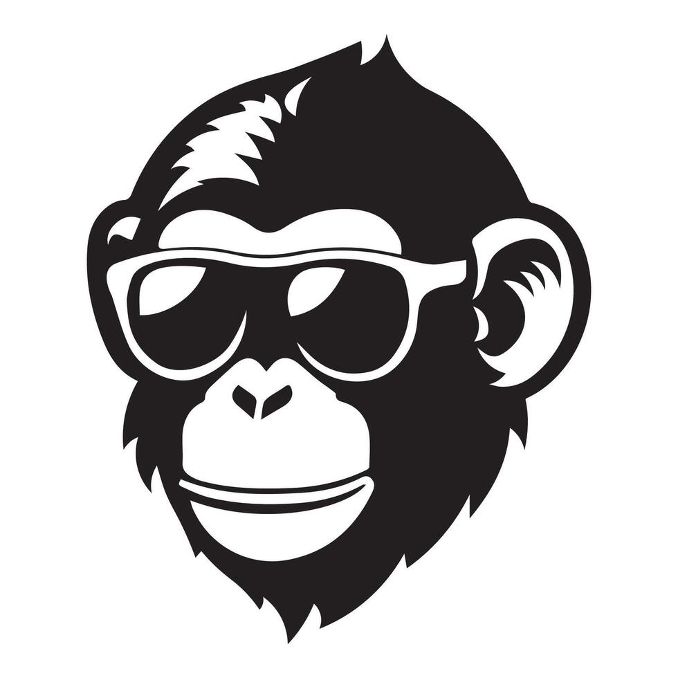 ai généré singe portant des lunettes de soleil iconique logo vecteur illustration