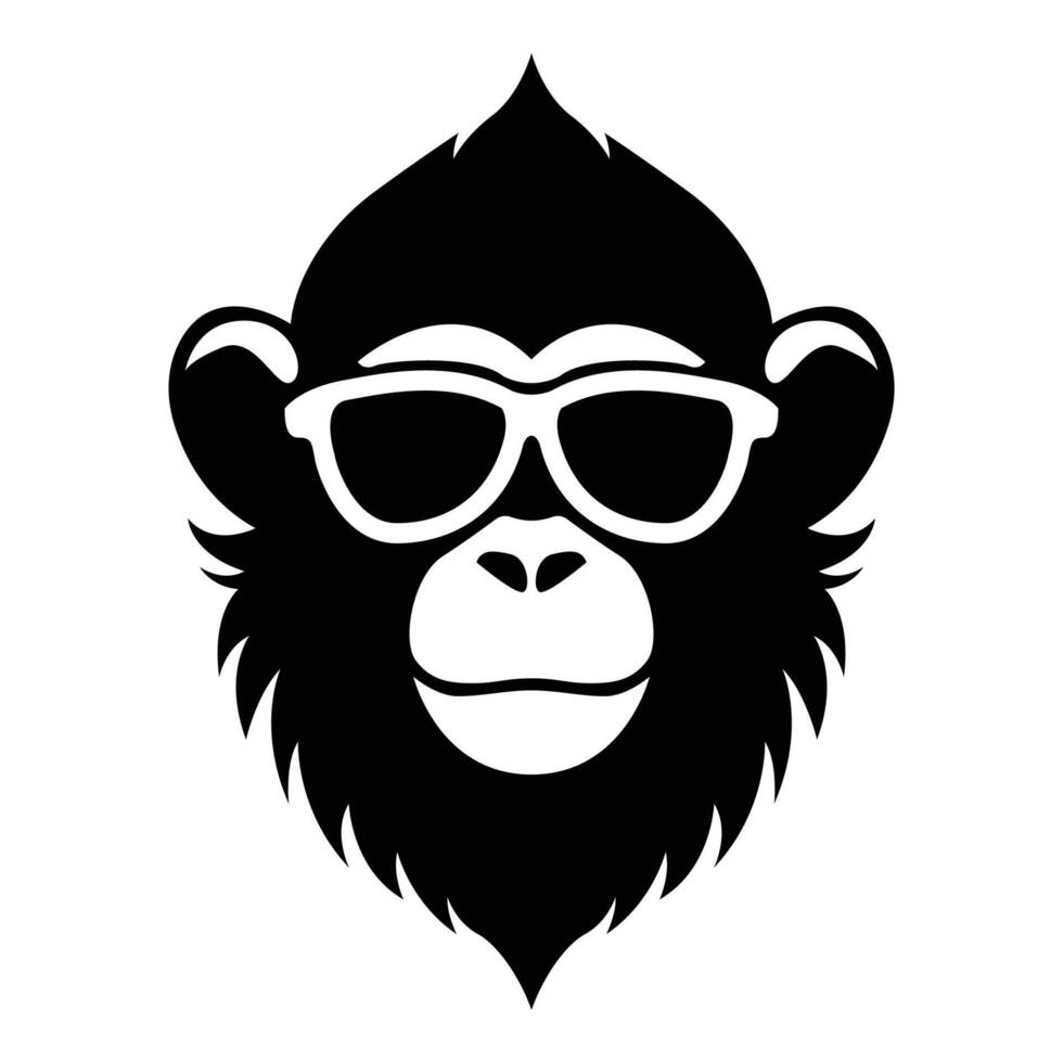 ai généré singe portant des lunettes de soleil iconique logo vecteur illustration