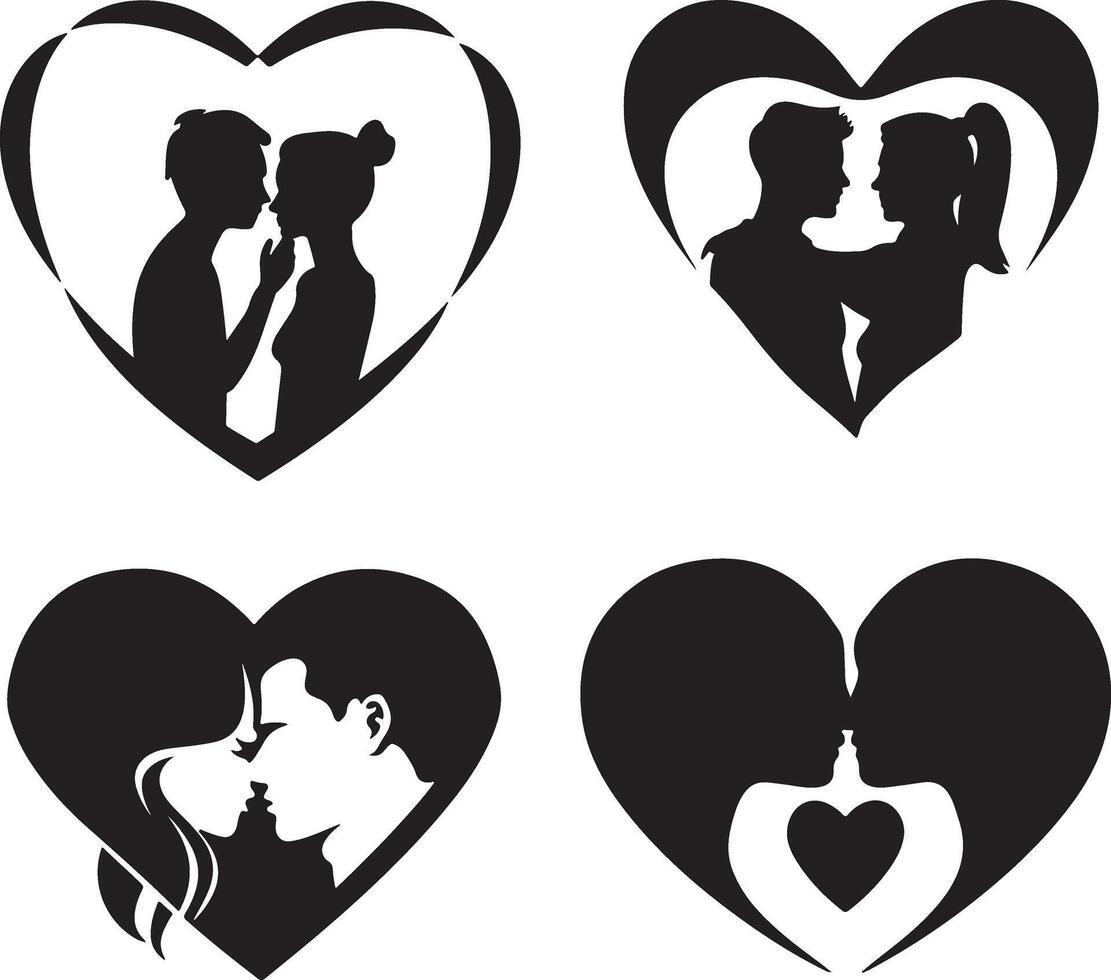 l'amour forme silhouette illustration conception vecteur