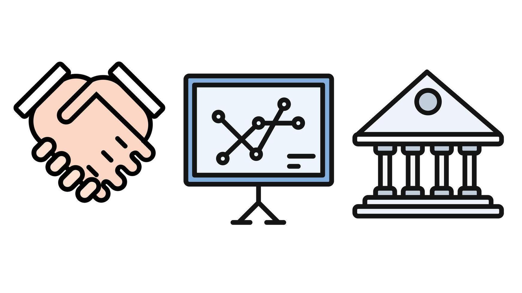 entreprise, investissement et stratégie icône vecteur illustration