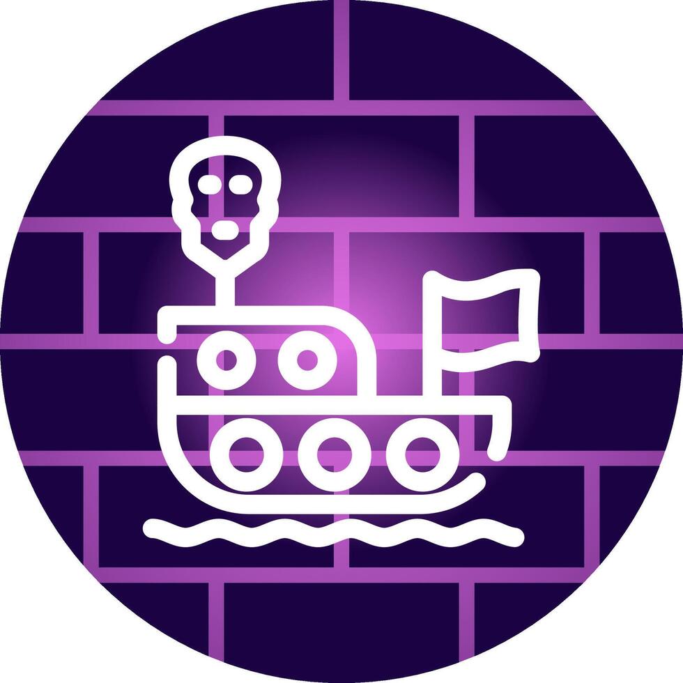 conception d'icône créative de bateau de pirates vecteur