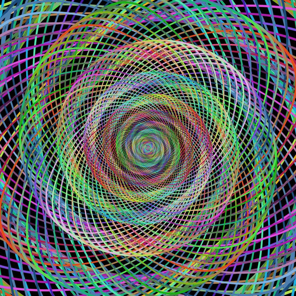 multicolore ordinateur généré câblé spirale fractale Contexte art vecteur