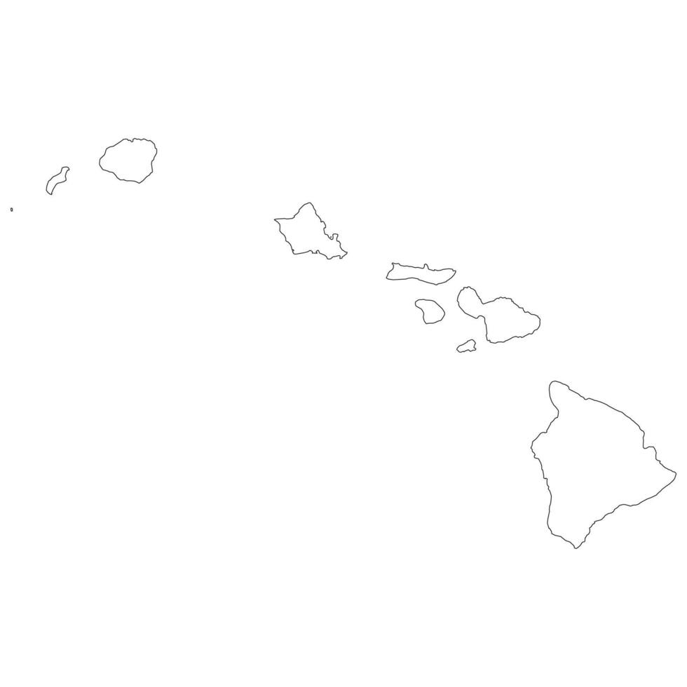 Hawaii contour carte vecteur