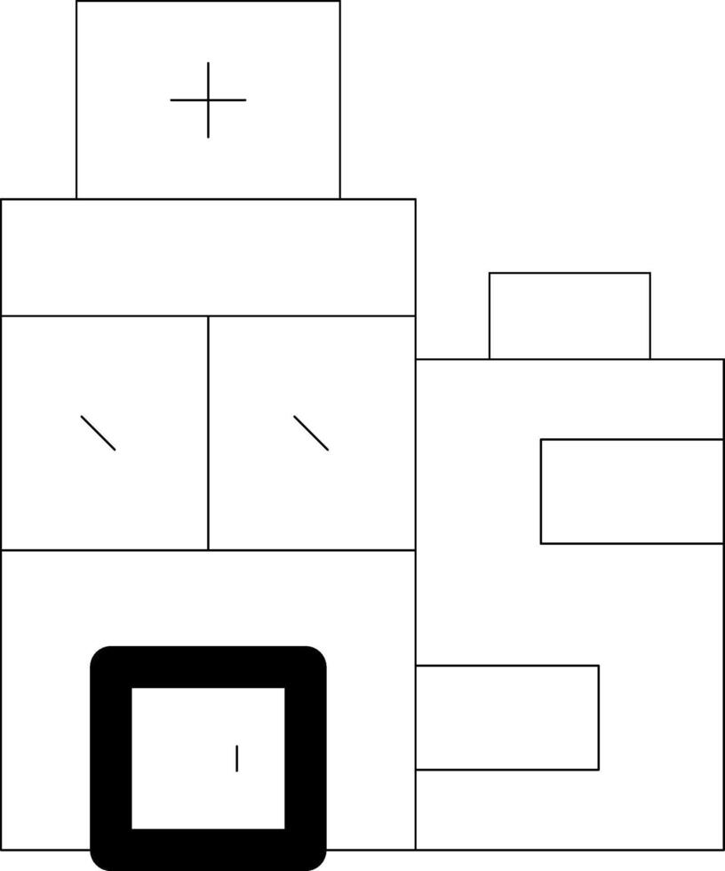 conception d'icône créative d'hôpital vecteur