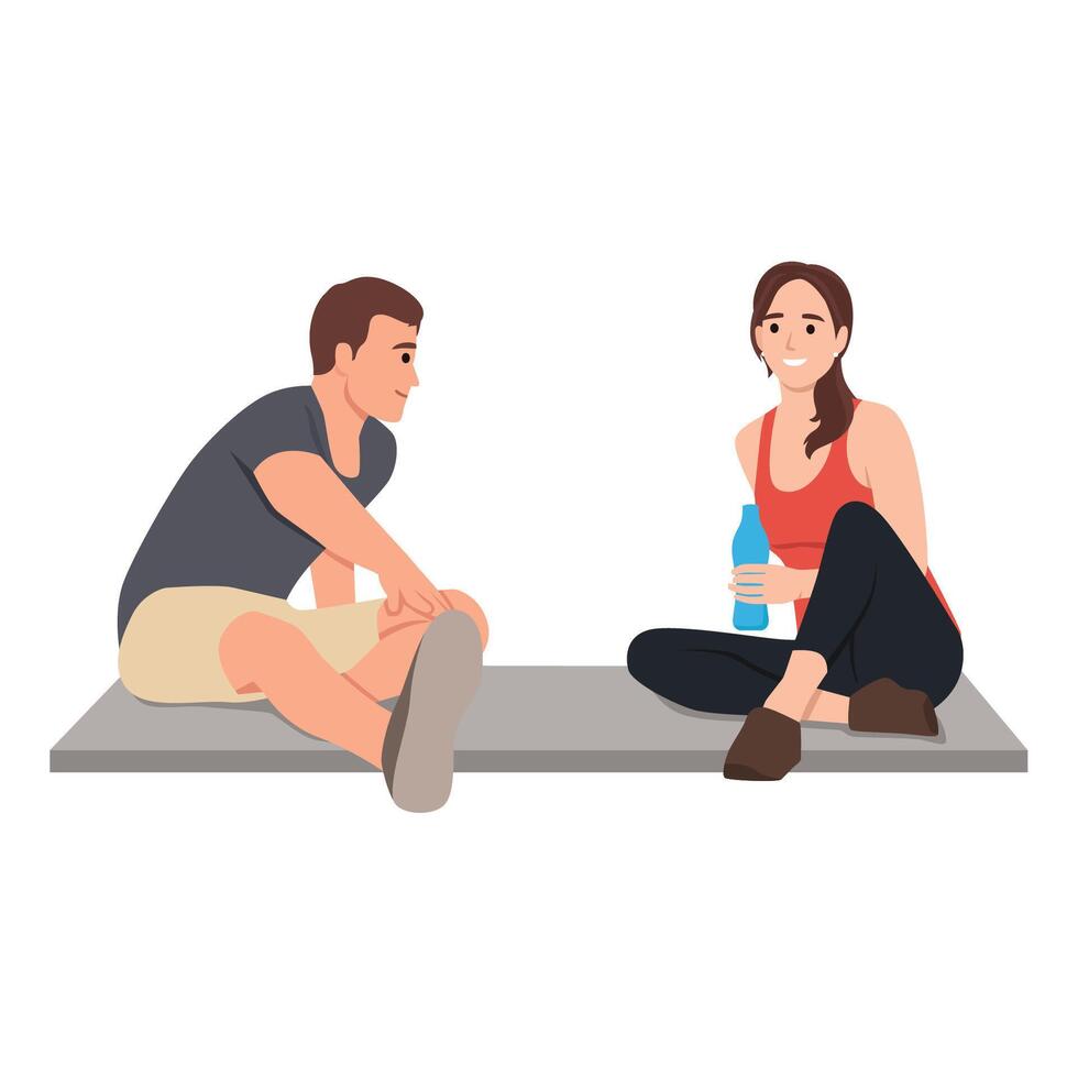 couple exercice ensemble. homme et femme dans des sports porter. vecteur