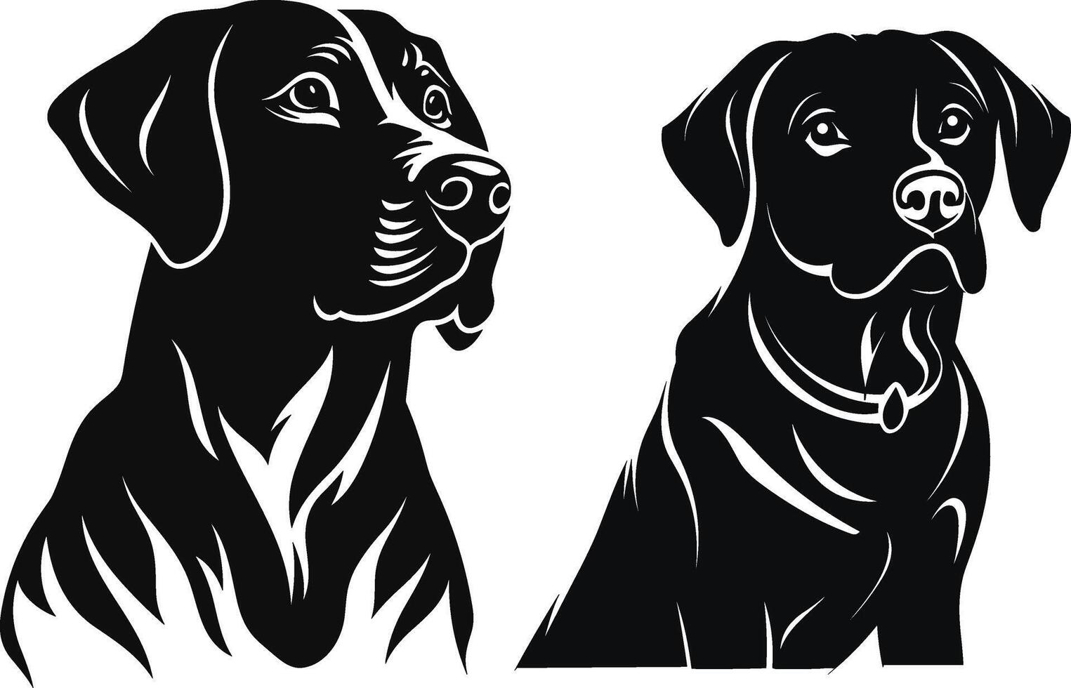 silhouette Labrador retriever chien logo vecteur