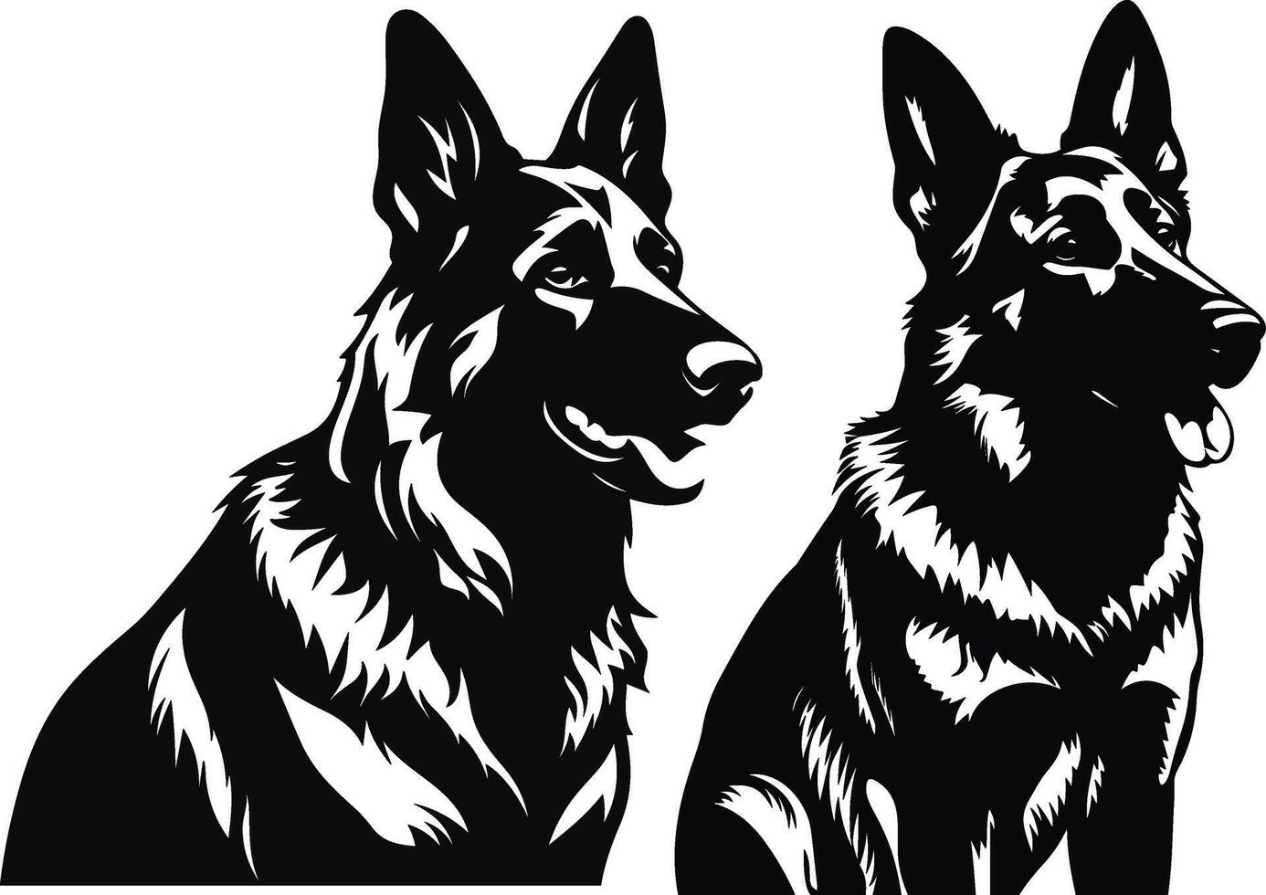 silhouette allemand berger chien vecteur conception