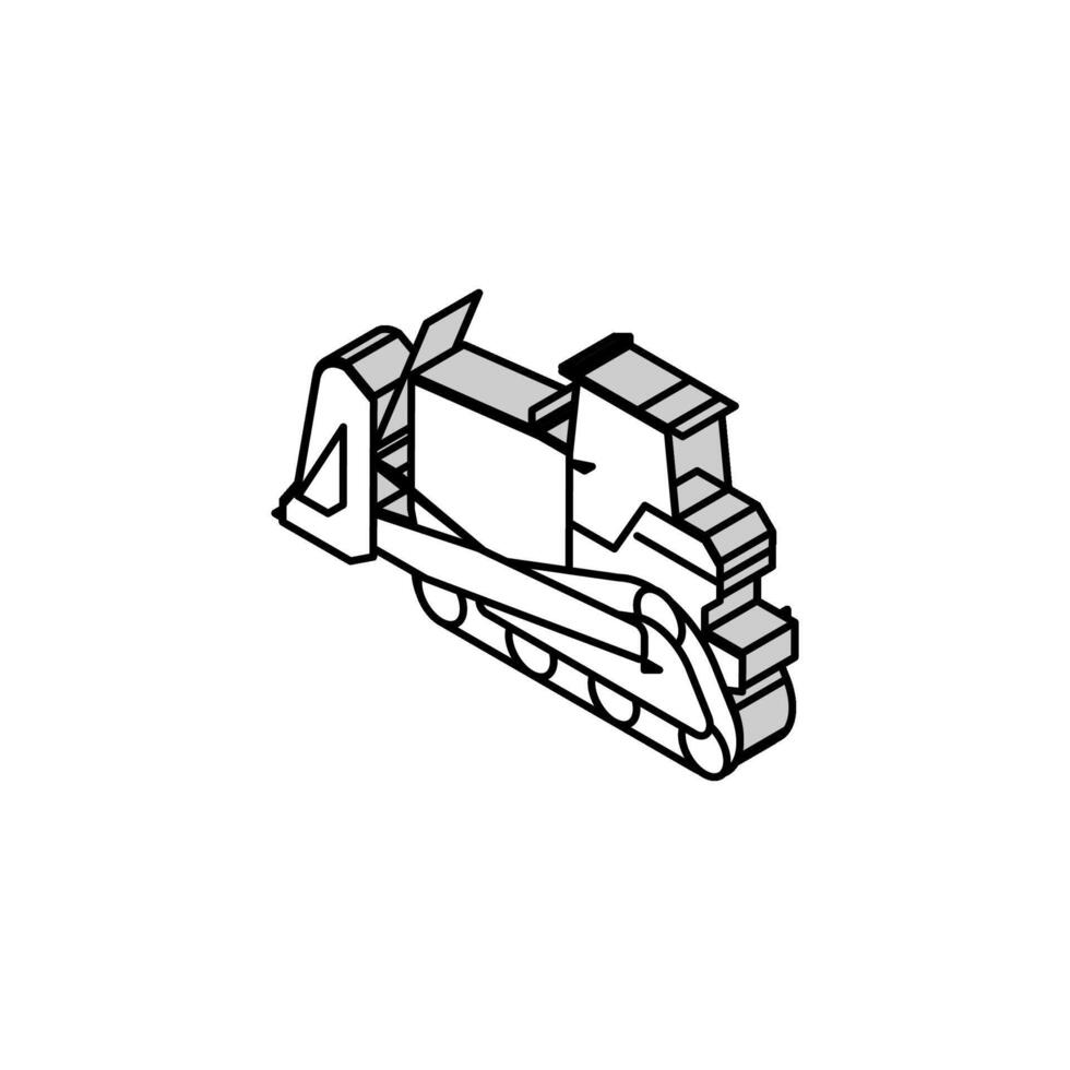 bulldozer construction voiture véhicule isométrique icône vecteur illustration