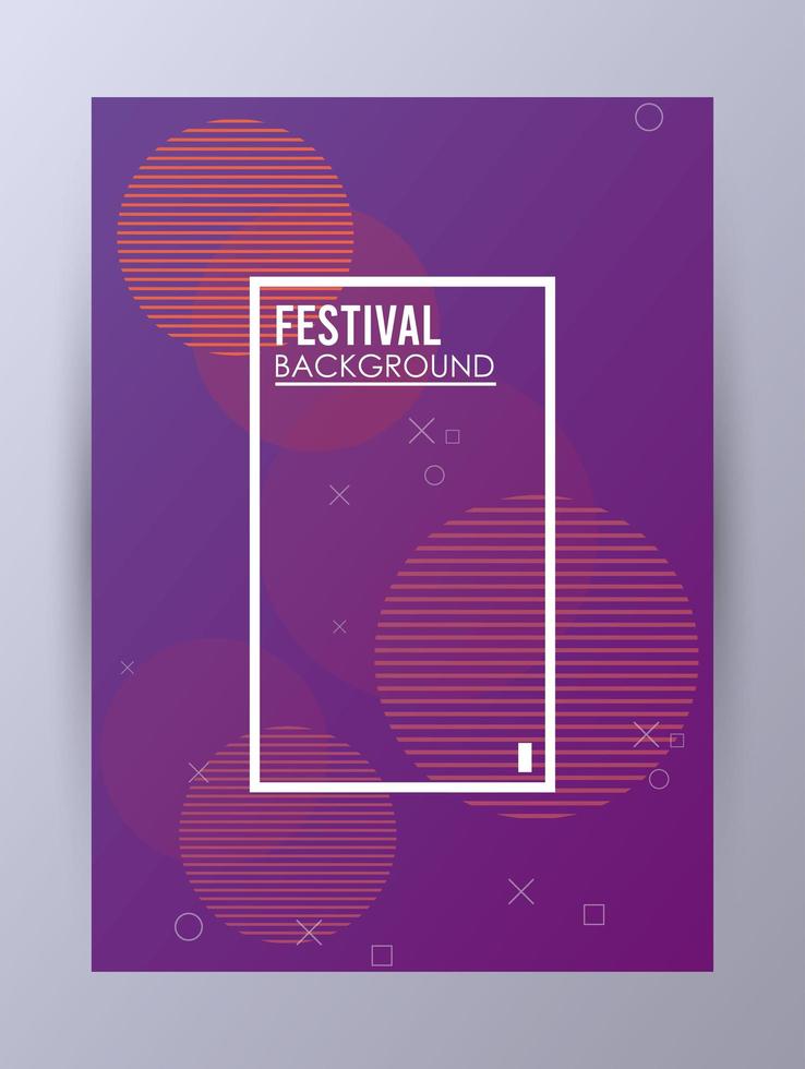 cadre carré sur fond de festival coloré vecteur