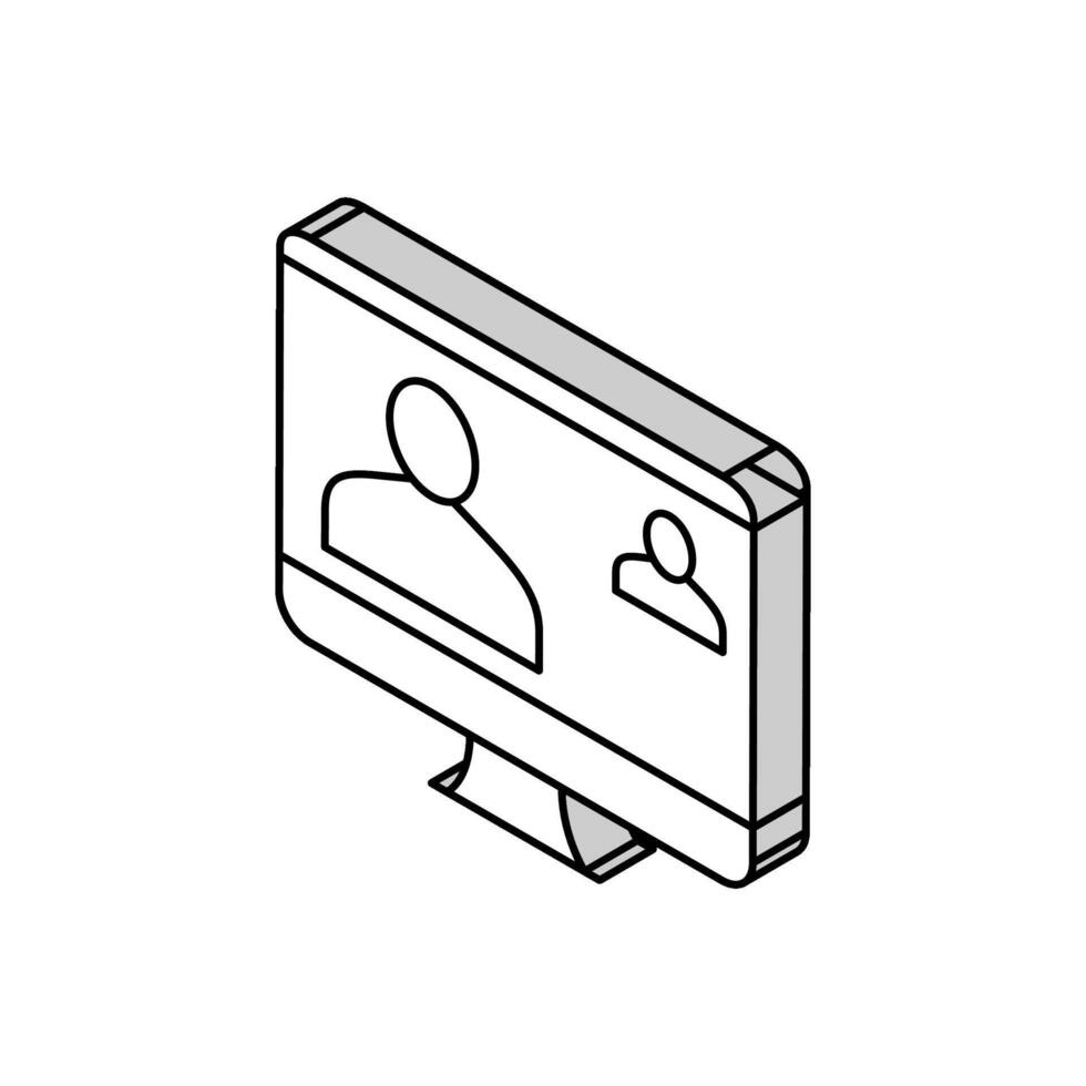 illustration plate de vecteur d'icône de couleur de communication en ligne