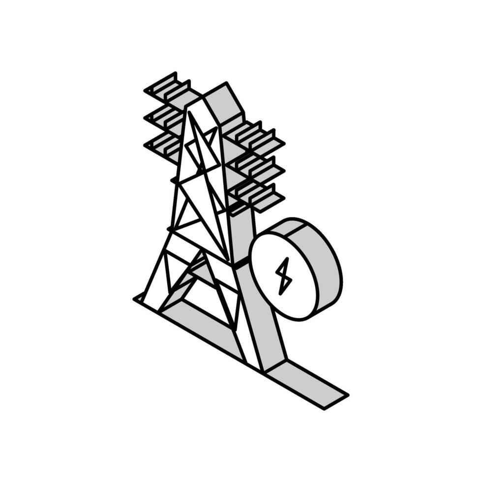 illustration plate de vecteur d'icône de couleur de tour électrique