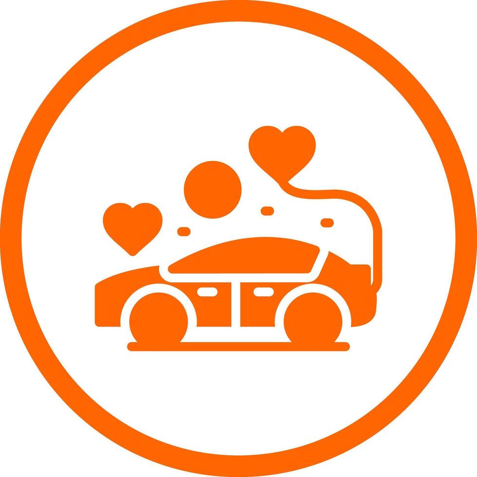 conception d'icône créative de voiture de mariage vecteur