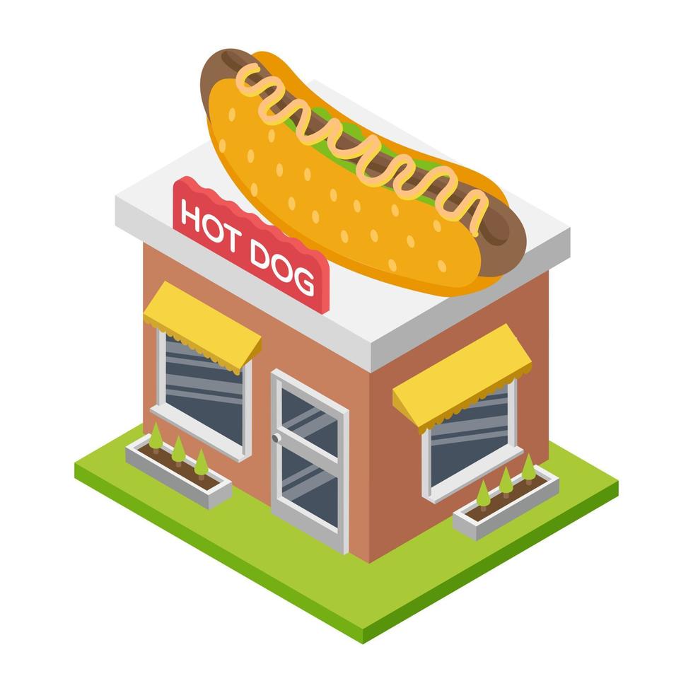 magasin de hot-dogs vecteur