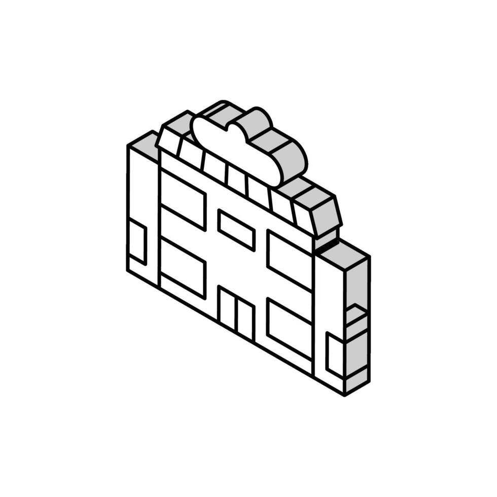 supermarché bâtiment couleur icône vecteur illustration plate