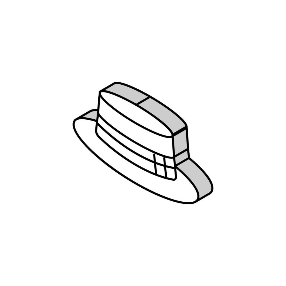 canotier chapeau casquette isométrique icône vecteur illustration