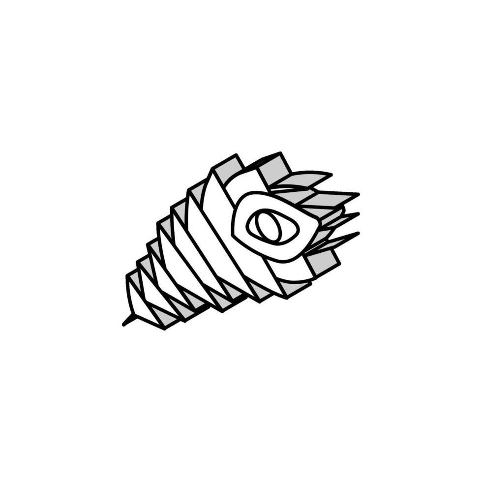 paon plume doux duveteux isométrique icône vecteur illustration