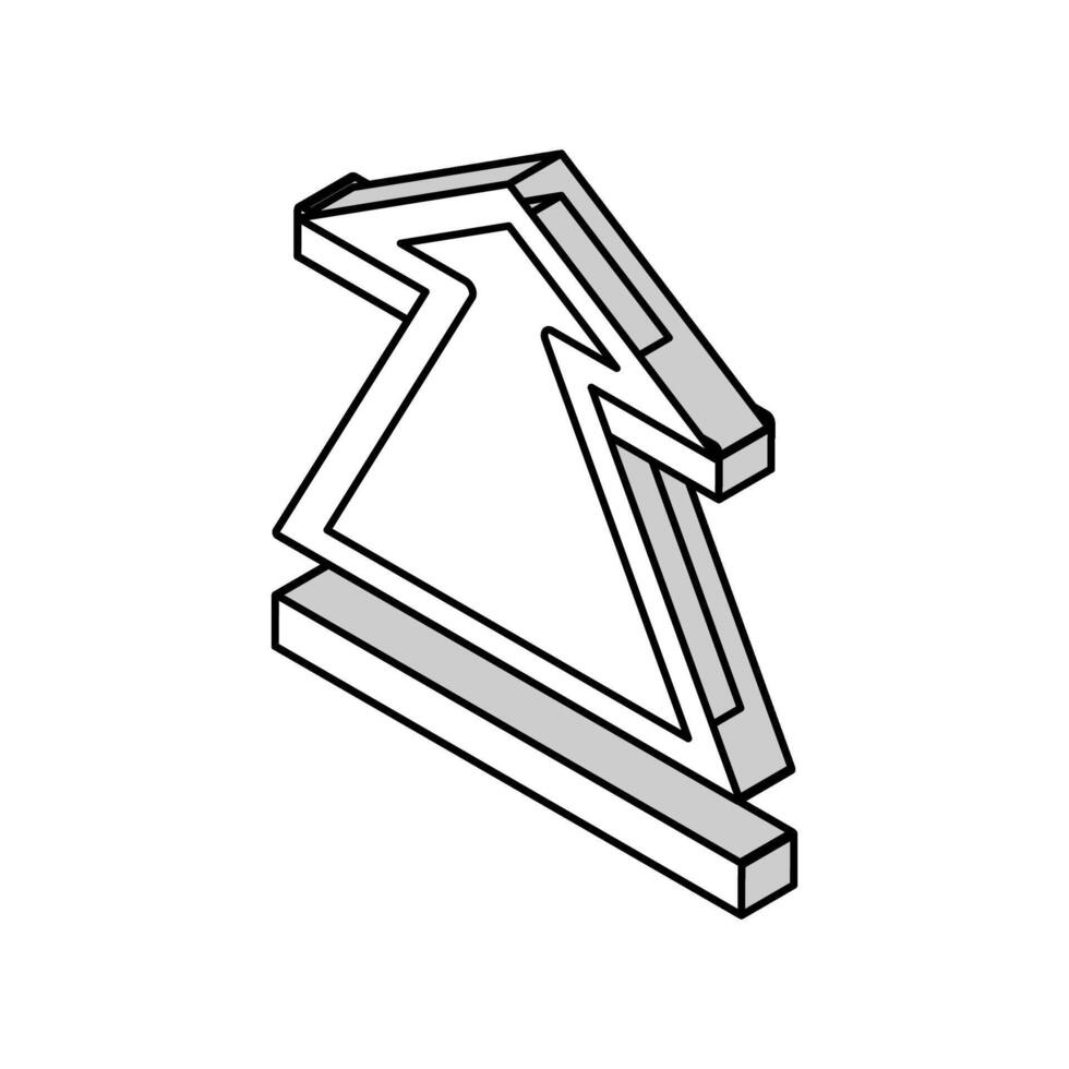 vers l'avant La Flèche isométrique icône vecteur illustration