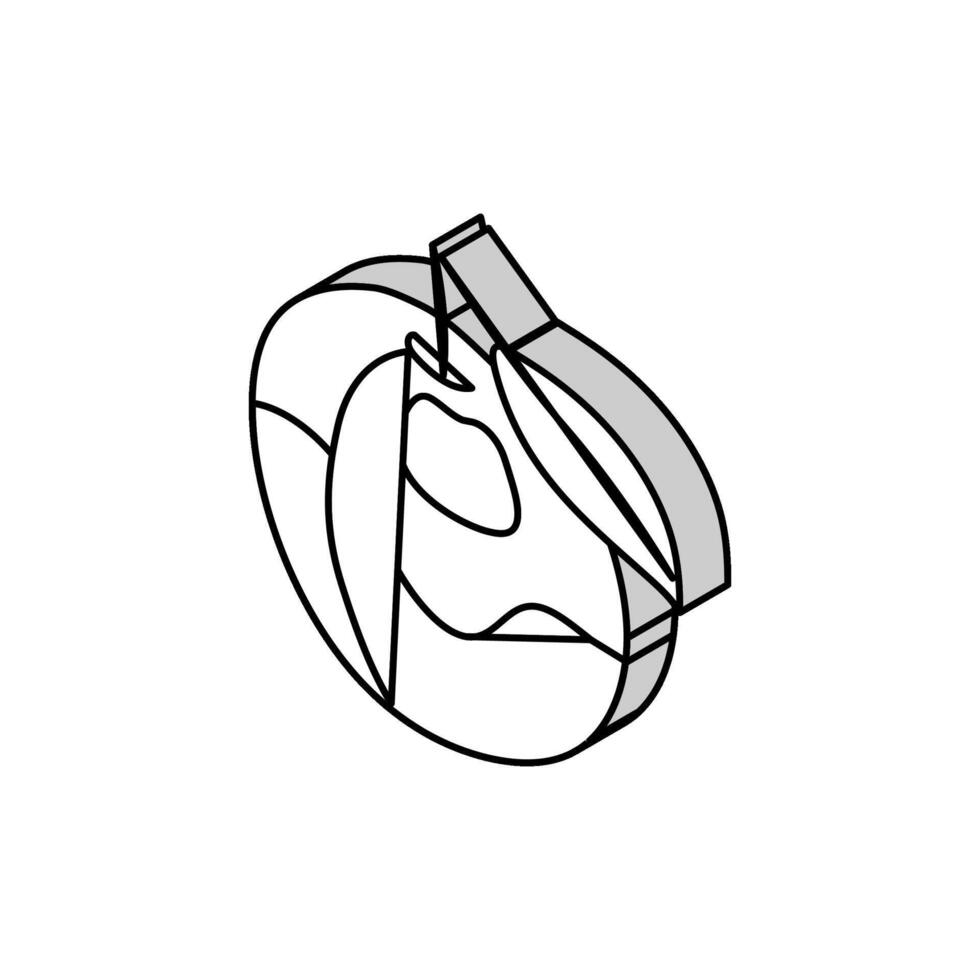 prune Bourgogne feuille isométrique icône vecteur illustration