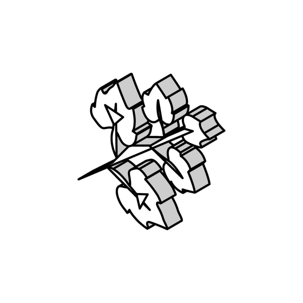 feuille grain de raisin isométrique icône vecteur illustration