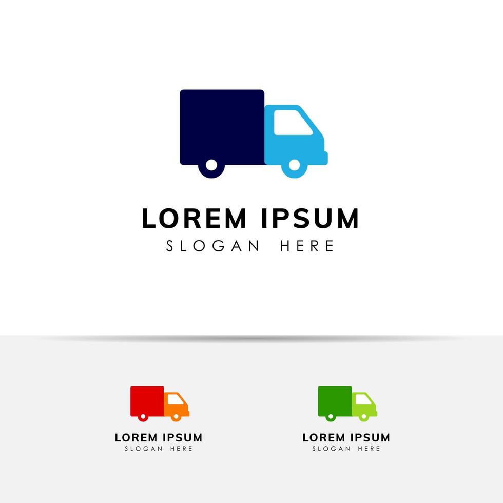 création de logo de services de livraison express. modèle de conception de logo de messagerie. conception d'icône de cargaison vecteur