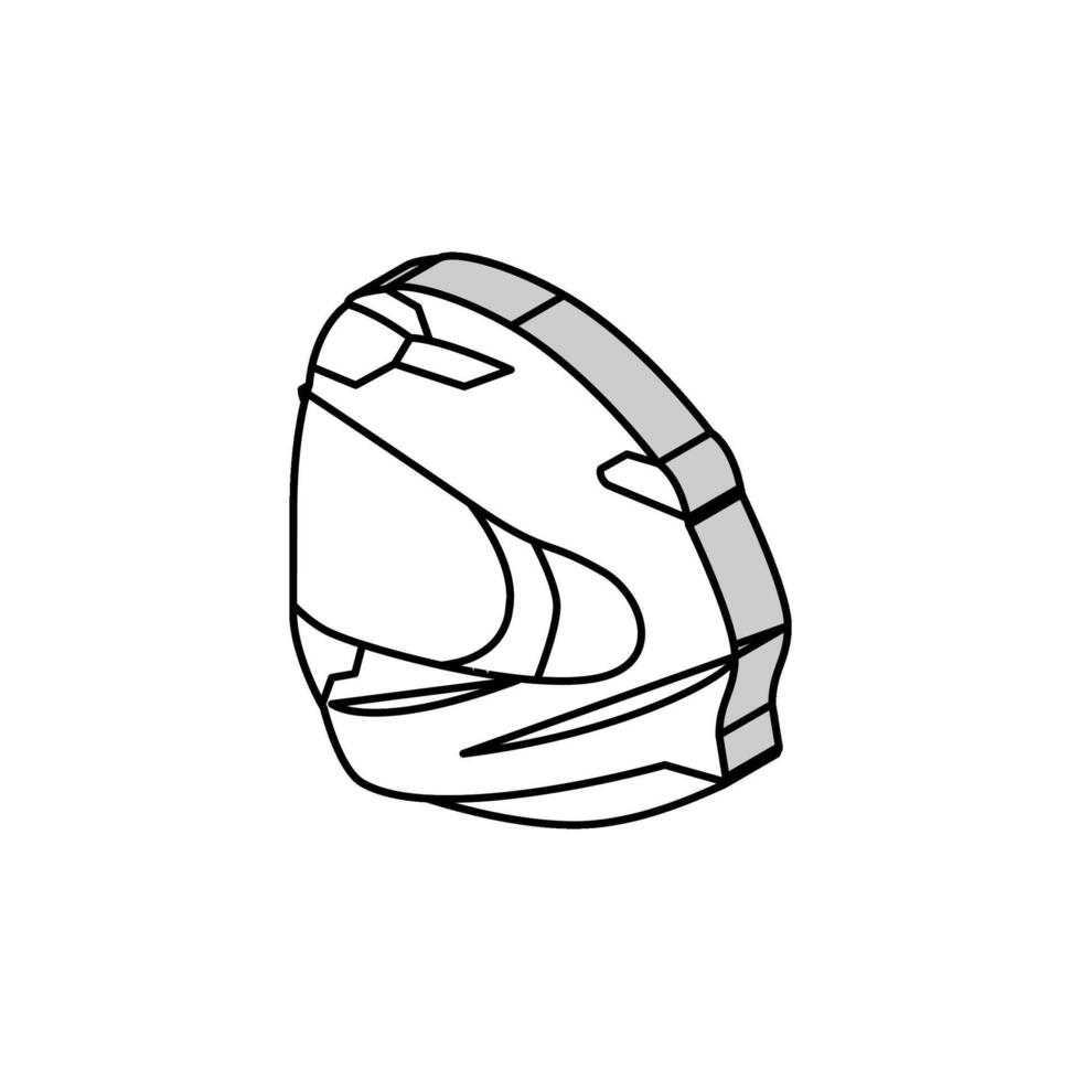 plein visage moto casque isométrique icône vecteur illustration