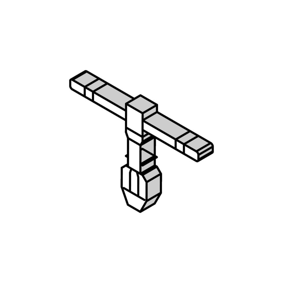 robinet clé outil isométrique icône vecteur illustration