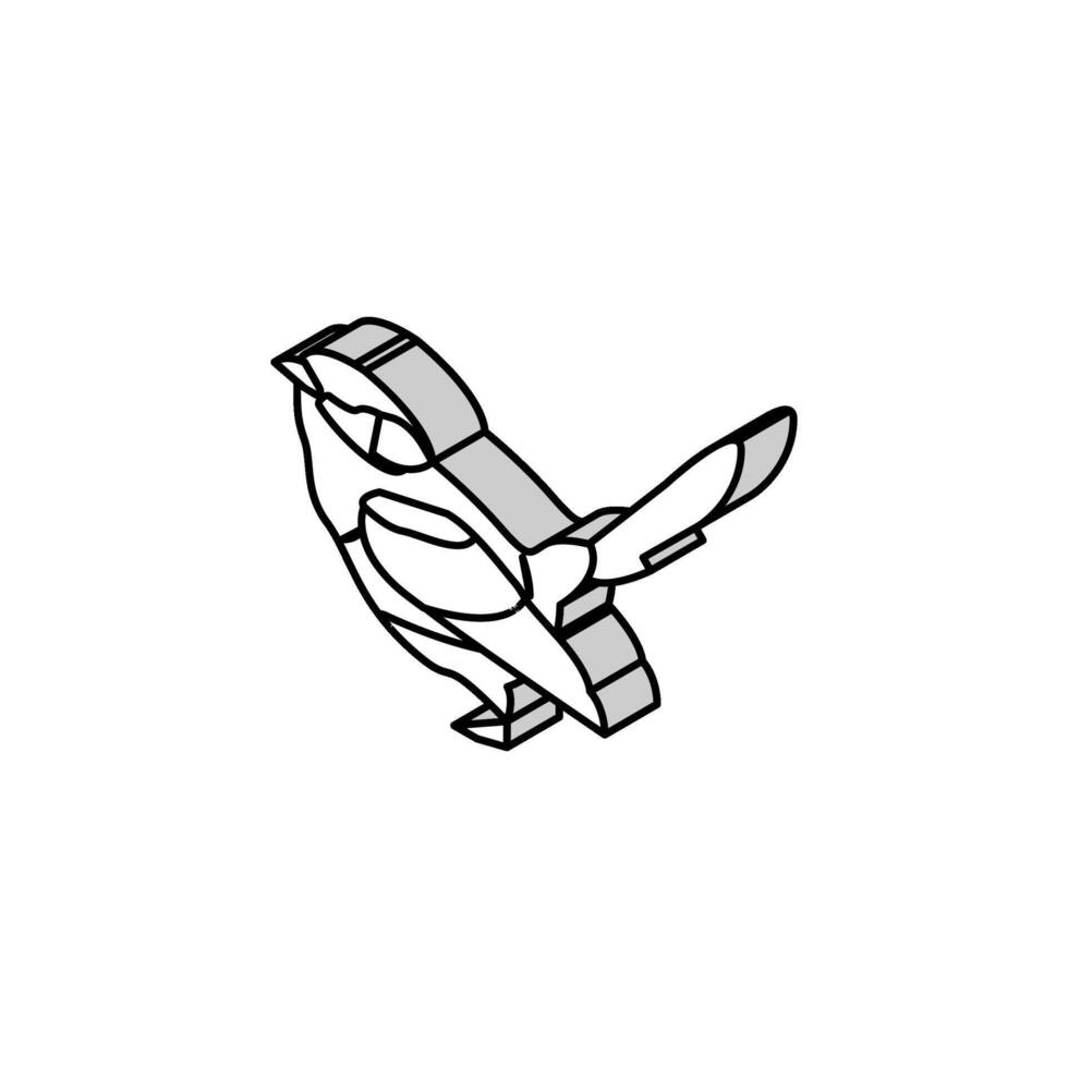 splendide féerique oiseau exotique isométrique icône vecteur illustration