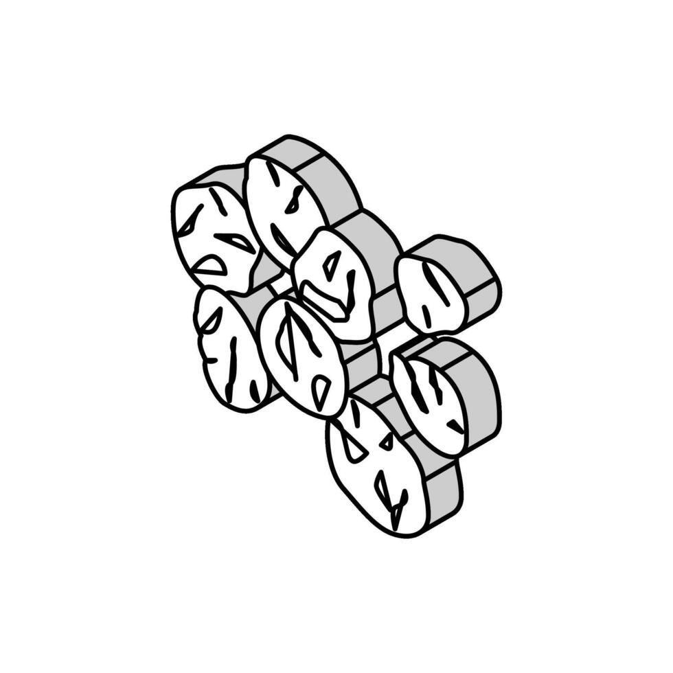 Cerise séché fruit isométrique icône vecteur illustration