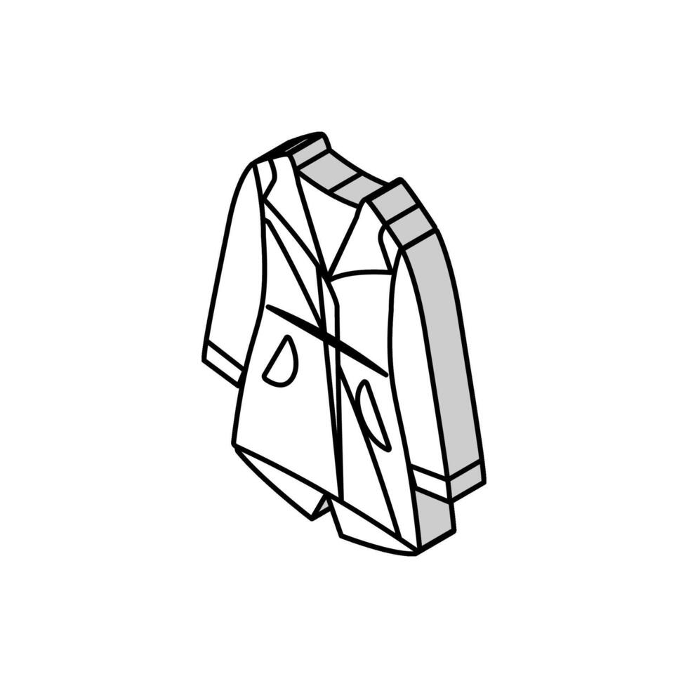 soir manteau vêtements d'extérieur femelle isométrique icône vecteur illustration