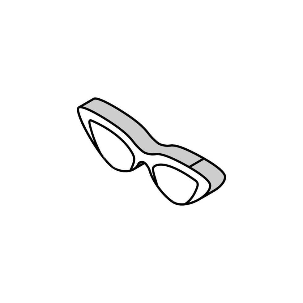 chat œil des lunettes de soleil Cadre isométrique icône vecteur illustration