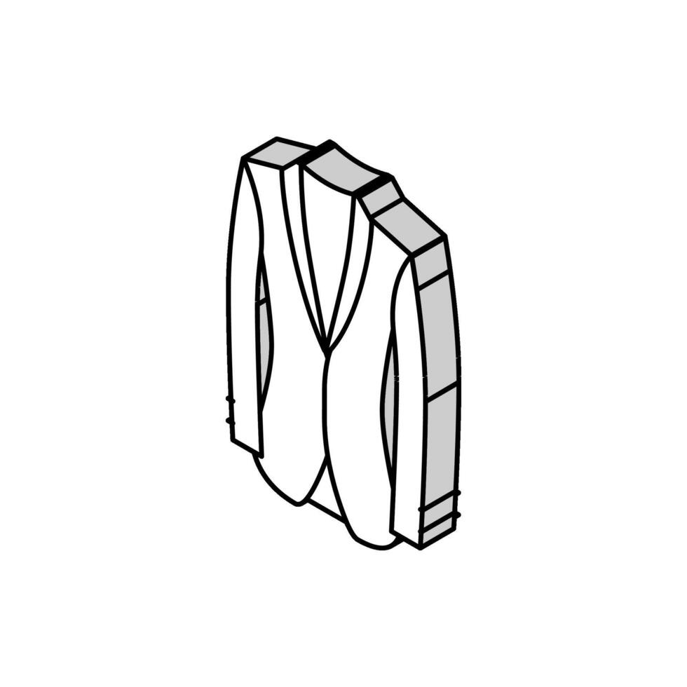 smoking vêtements d'extérieur Masculin isométrique icône vecteur illustration