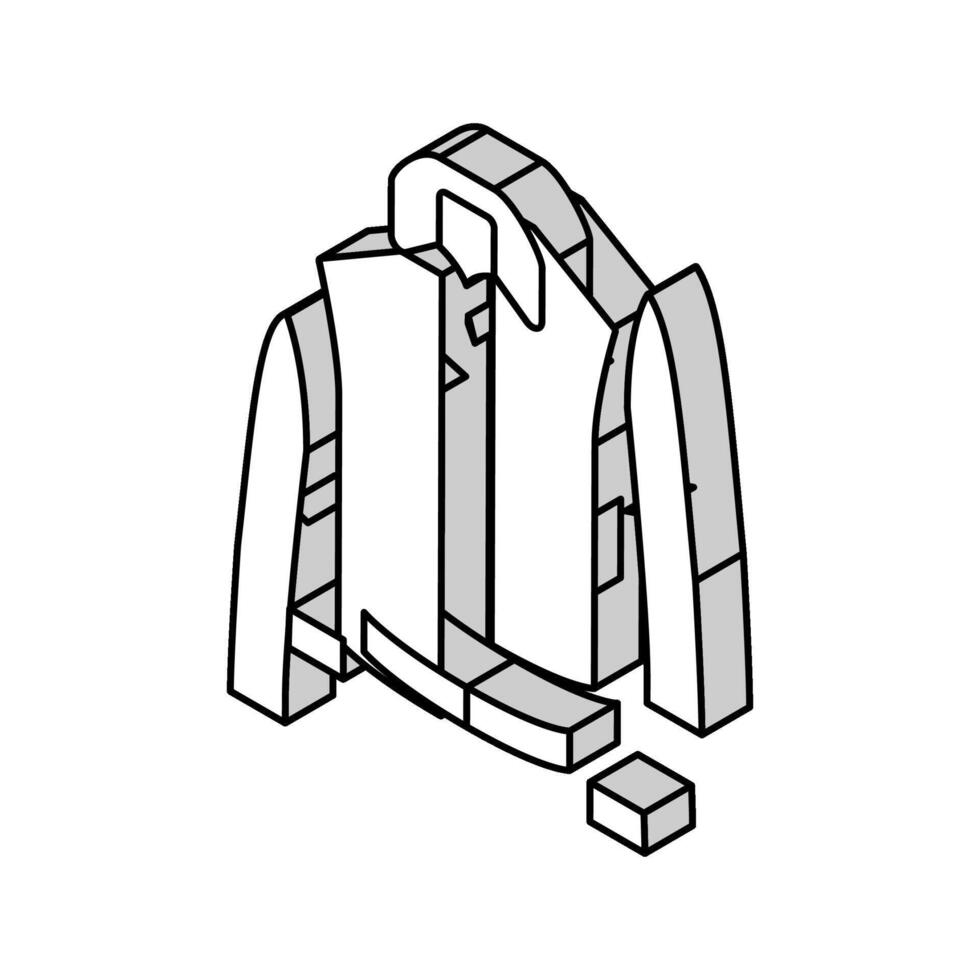 peau lainée vêtements d'extérieur Masculin isométrique icône vecteur illustration