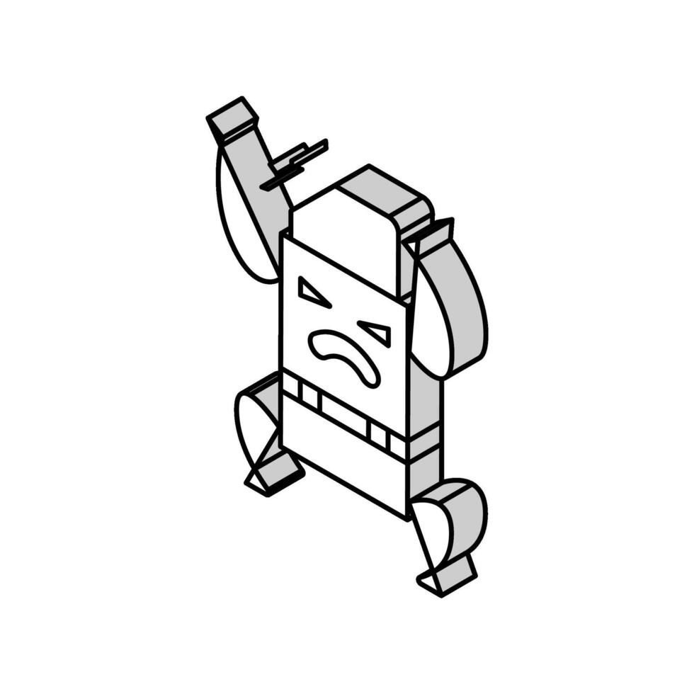 la gomme école personnage isométrique icône vecteur illustration