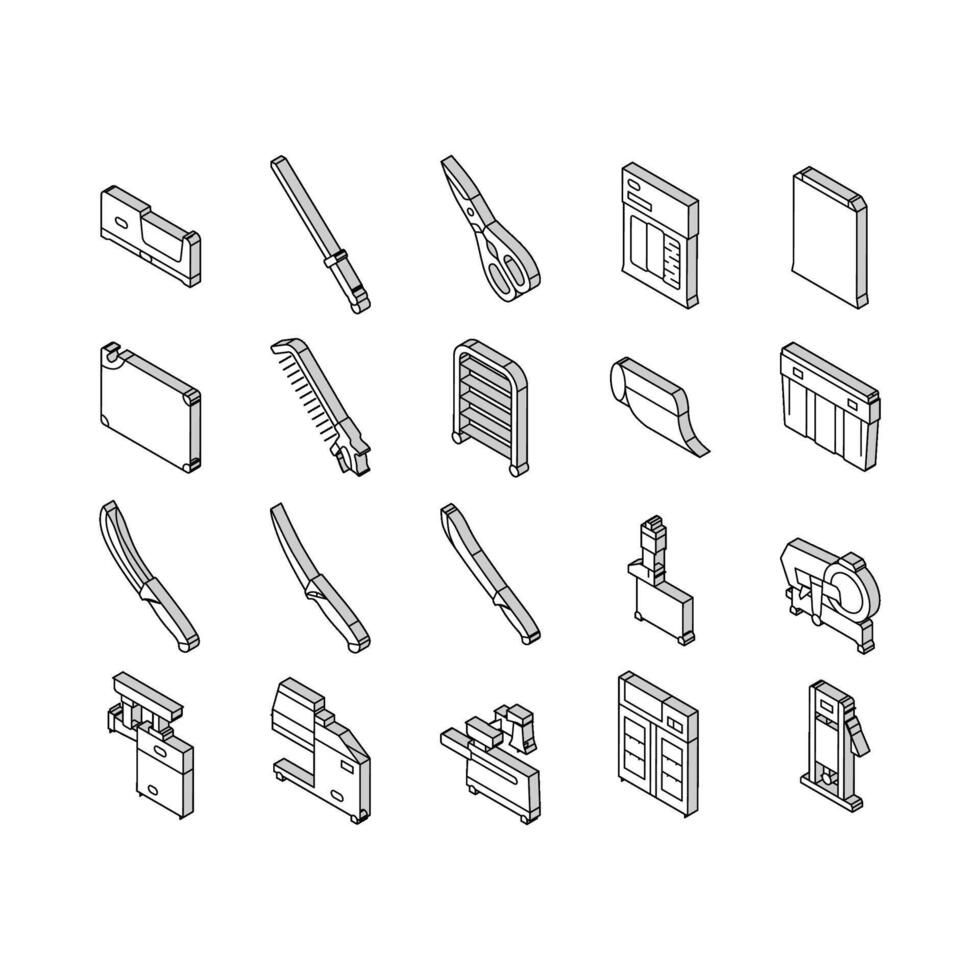 Boucher nourriture Viande du boeuf isométrique Icônes ensemble vecteur