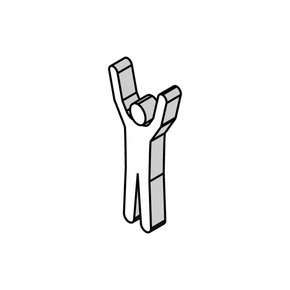 main en haut homme isométrique icône vecteur illustration